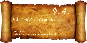 Vörös Armida névjegykártya